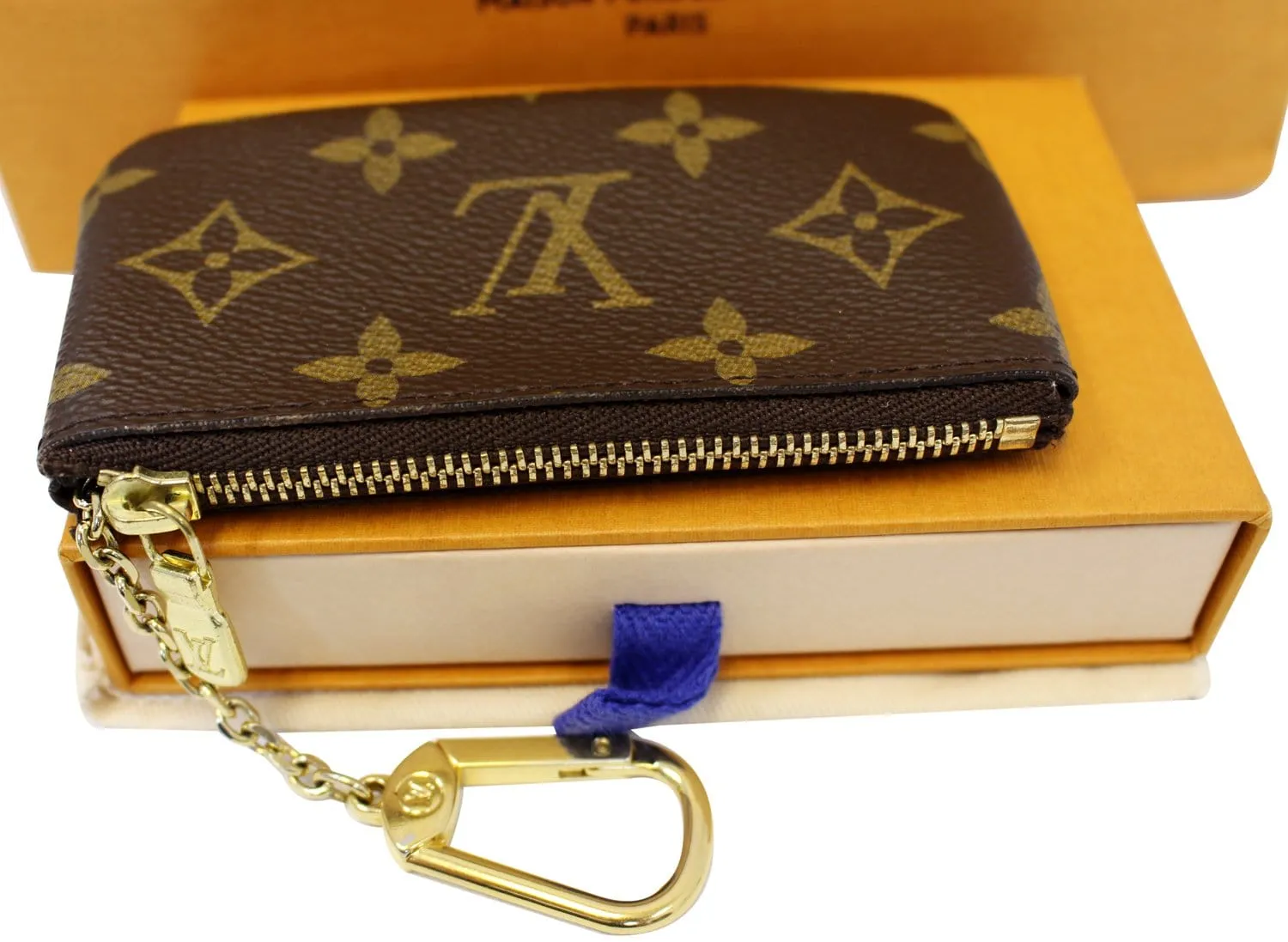 LOUIS VUITTON Pochette Key Cles Monogram Canvas Coin Case