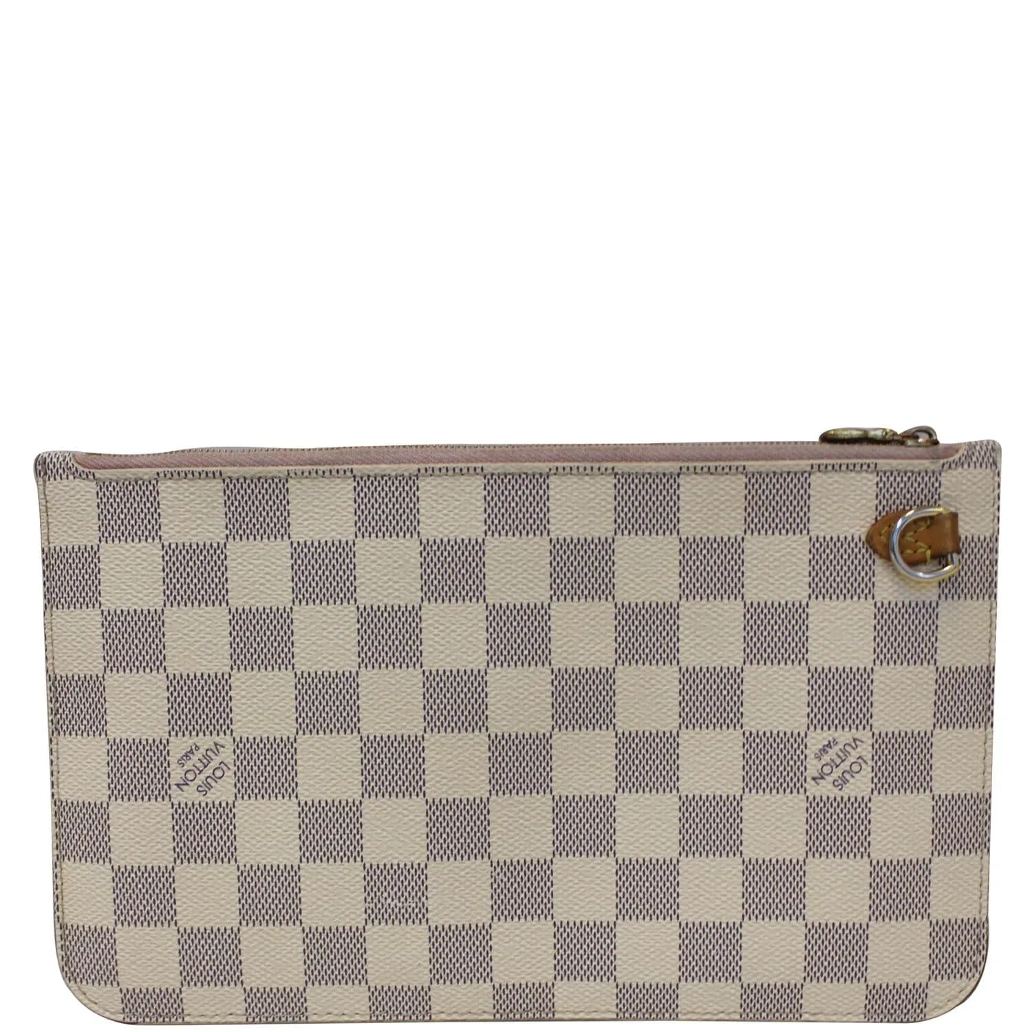 LOUIS VUITTON Pochette Wristlet Pouch Damier Azur Neverfull MM White