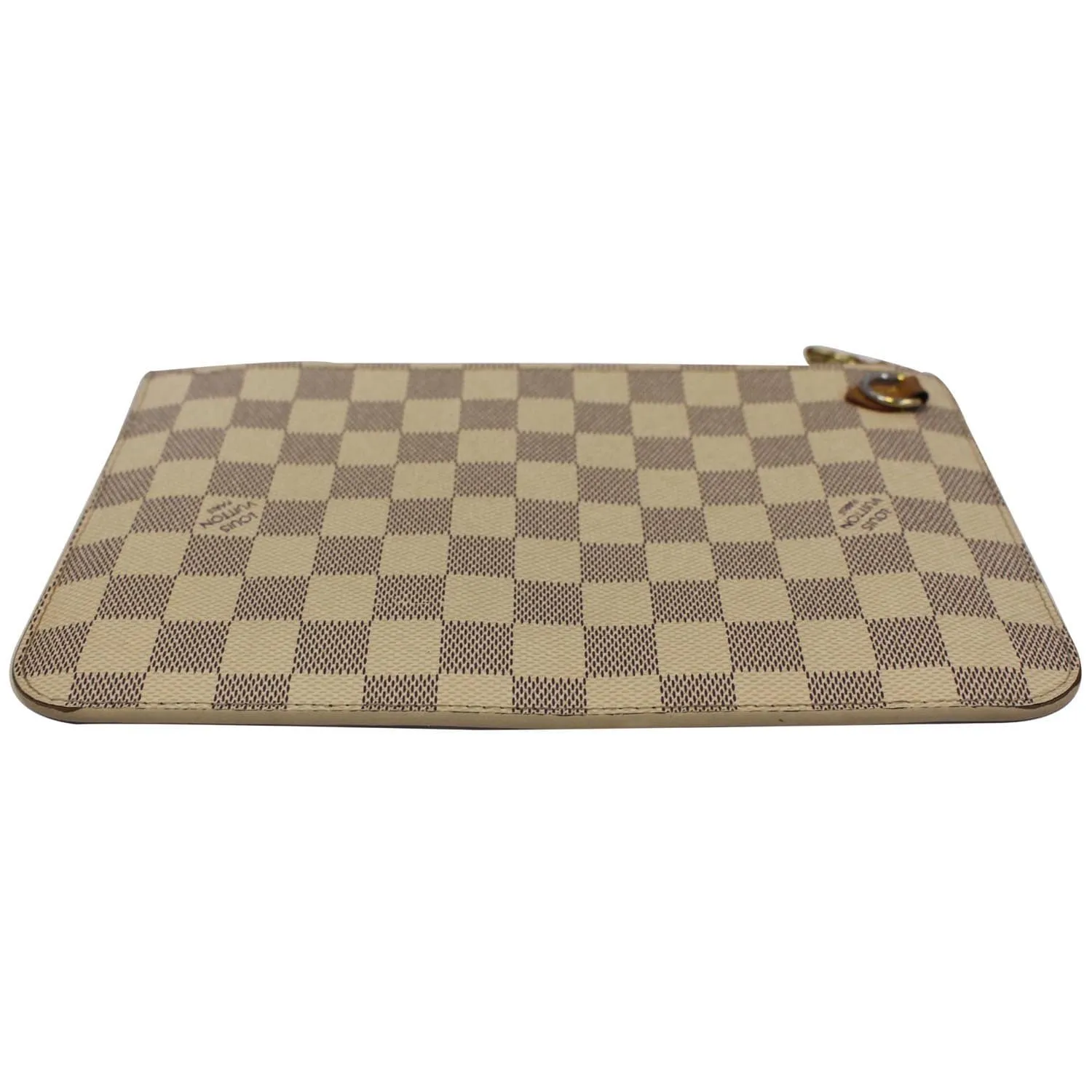 LOUIS VUITTON Pochette Wristlet Pouch Damier Azur Neverfull MM White