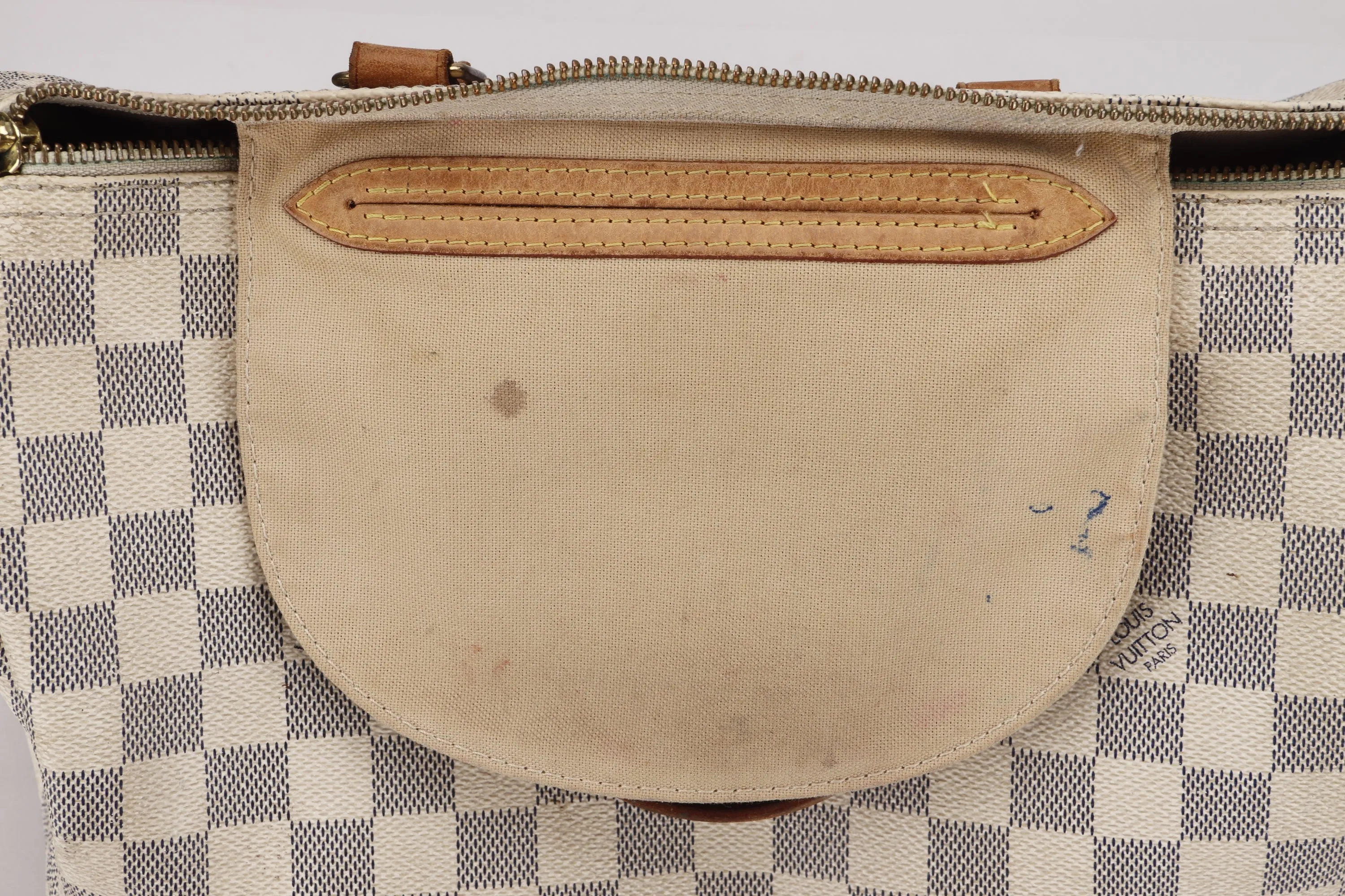 LOUIS VUITTON SPEEDY 30 (SP3130) DAMIER AZUR CANVAS GOLD HARDWARE, WITH LOCK, NO KEYS & DUST COVER