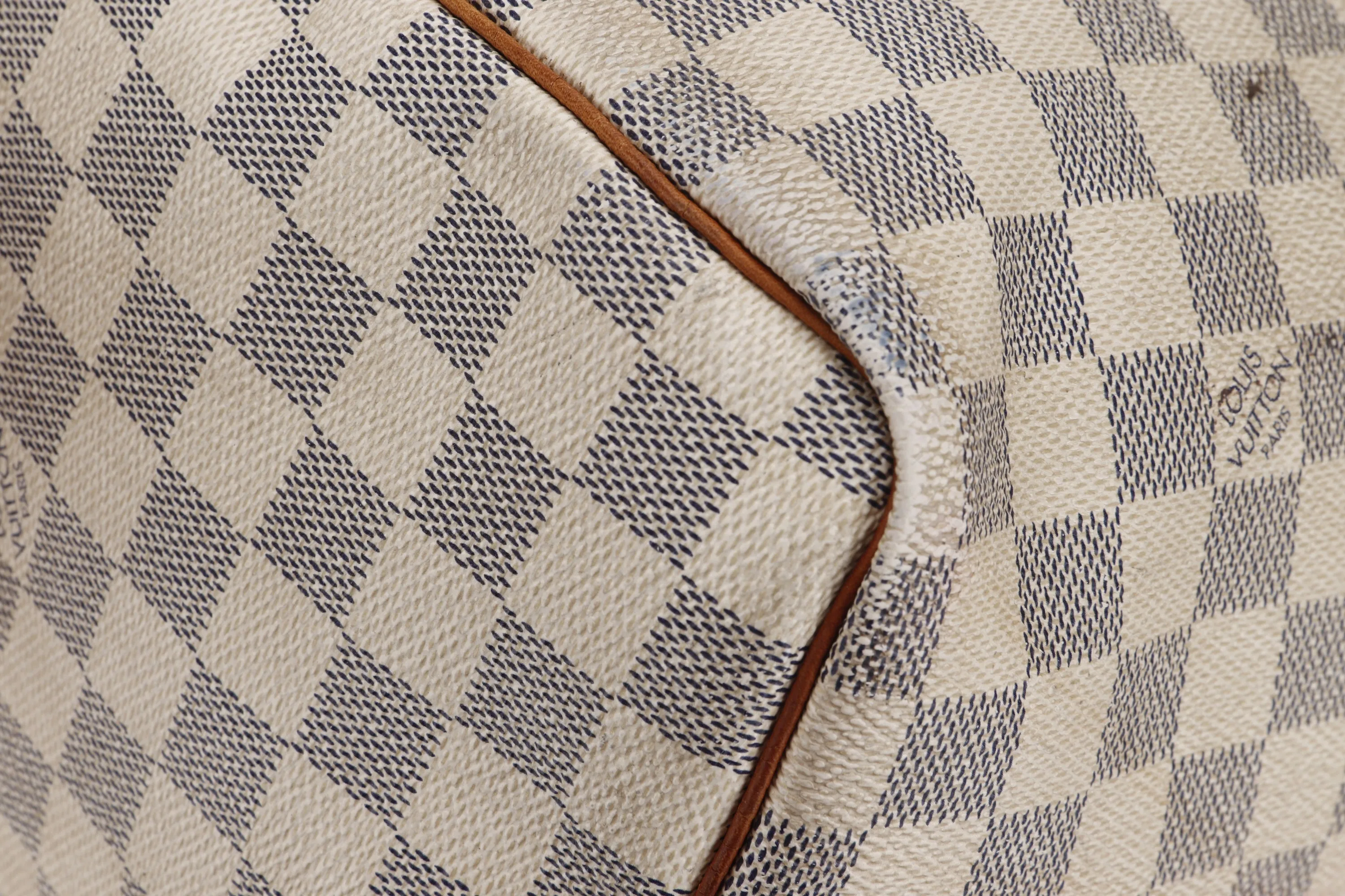LOUIS VUITTON SPEEDY 30 (SP3130) DAMIER AZUR CANVAS GOLD HARDWARE, WITH LOCK, NO KEYS & DUST COVER