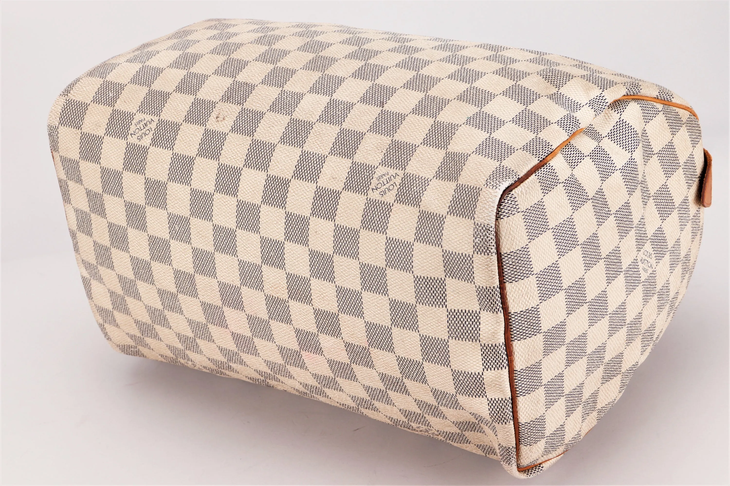 LOUIS VUITTON SPEEDY 30 (SP3130) DAMIER AZUR CANVAS GOLD HARDWARE, WITH LOCK, NO KEYS & DUST COVER