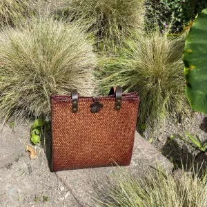 Lovely Handcrafted Krajood Bag with Leather Strap Handles | Yompai  NZ