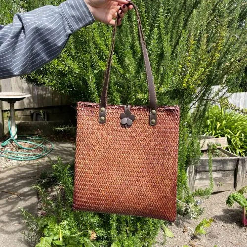 Lovely Handcrafted Krajood Bag with Leather Strap Handles | Yompai  NZ