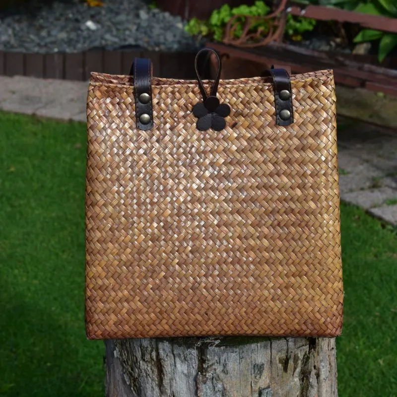 Lovely Handcrafted Krajood Bag with Leather Strap Handles | Yompai  NZ