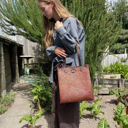 Lovely Handcrafted Krajood Bag with Leather Strap Handles | Yompai  NZ