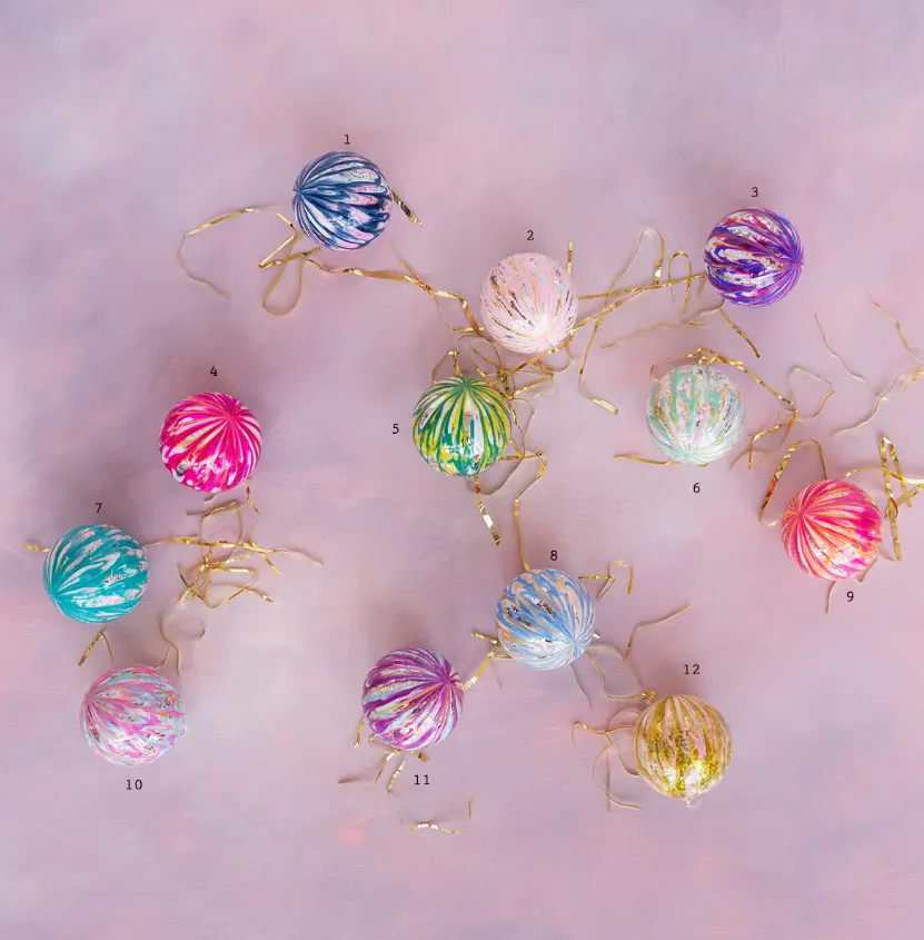 Marble Ball Ornament, 4" - Assorted