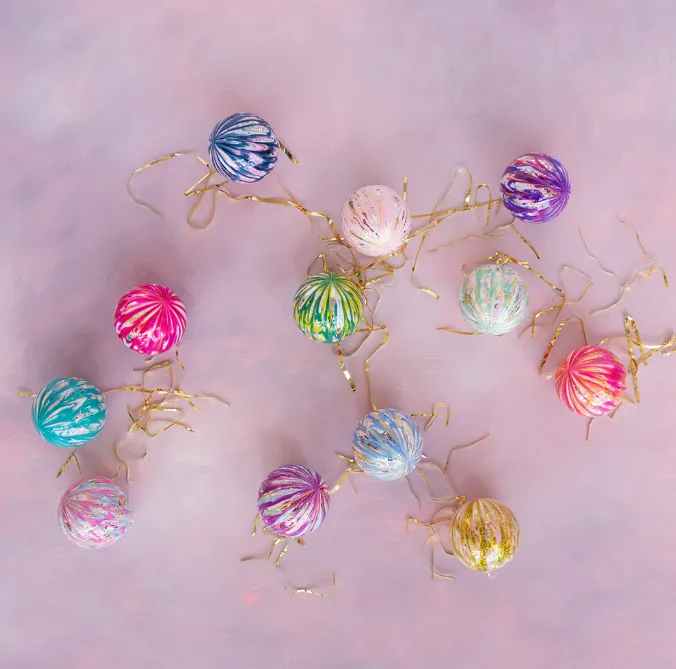 Marble Ball Ornament, 4" - Assorted