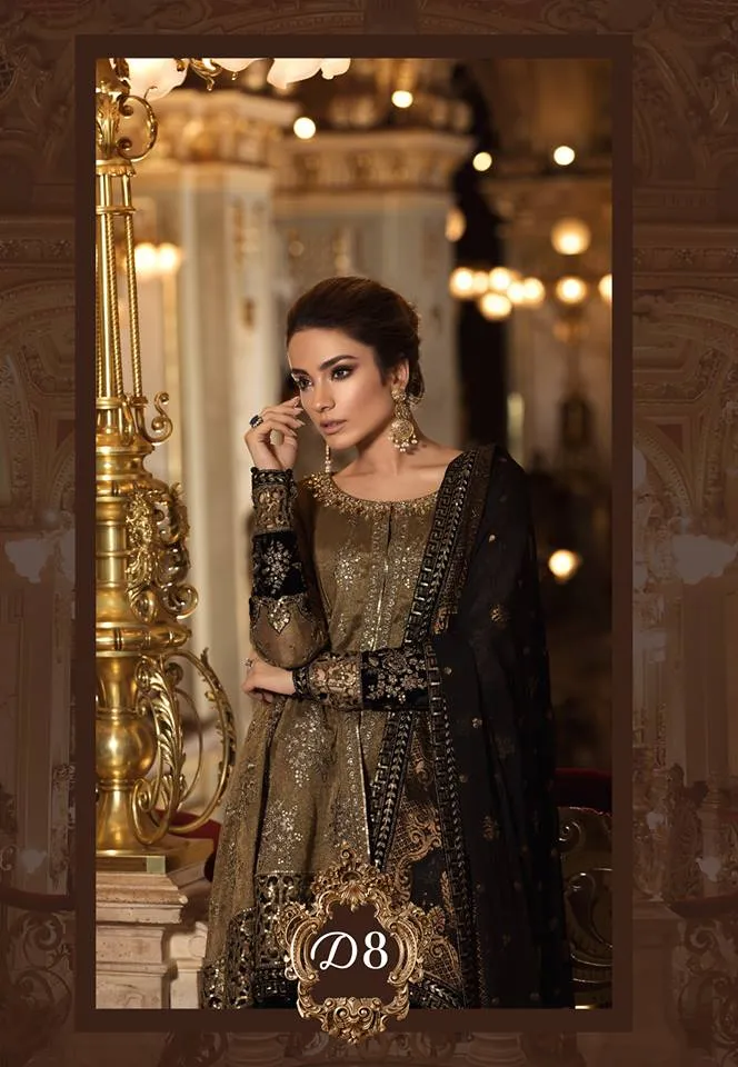 Maria B. Wedding Collection - Brown Colored With Embroidery