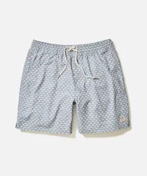 Marine Layer Lined Sport & Swim Short 6" in Aqua Agave Print