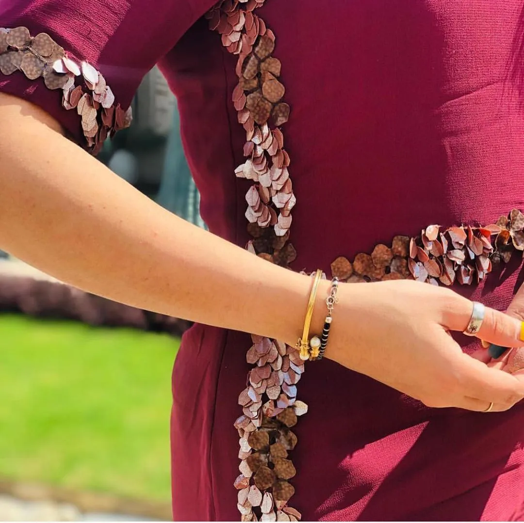 Maroon Gold Suit