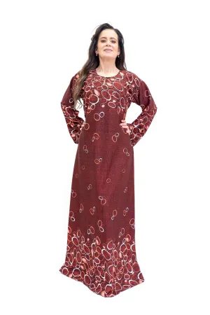 Maroon Long Sleeve Dress