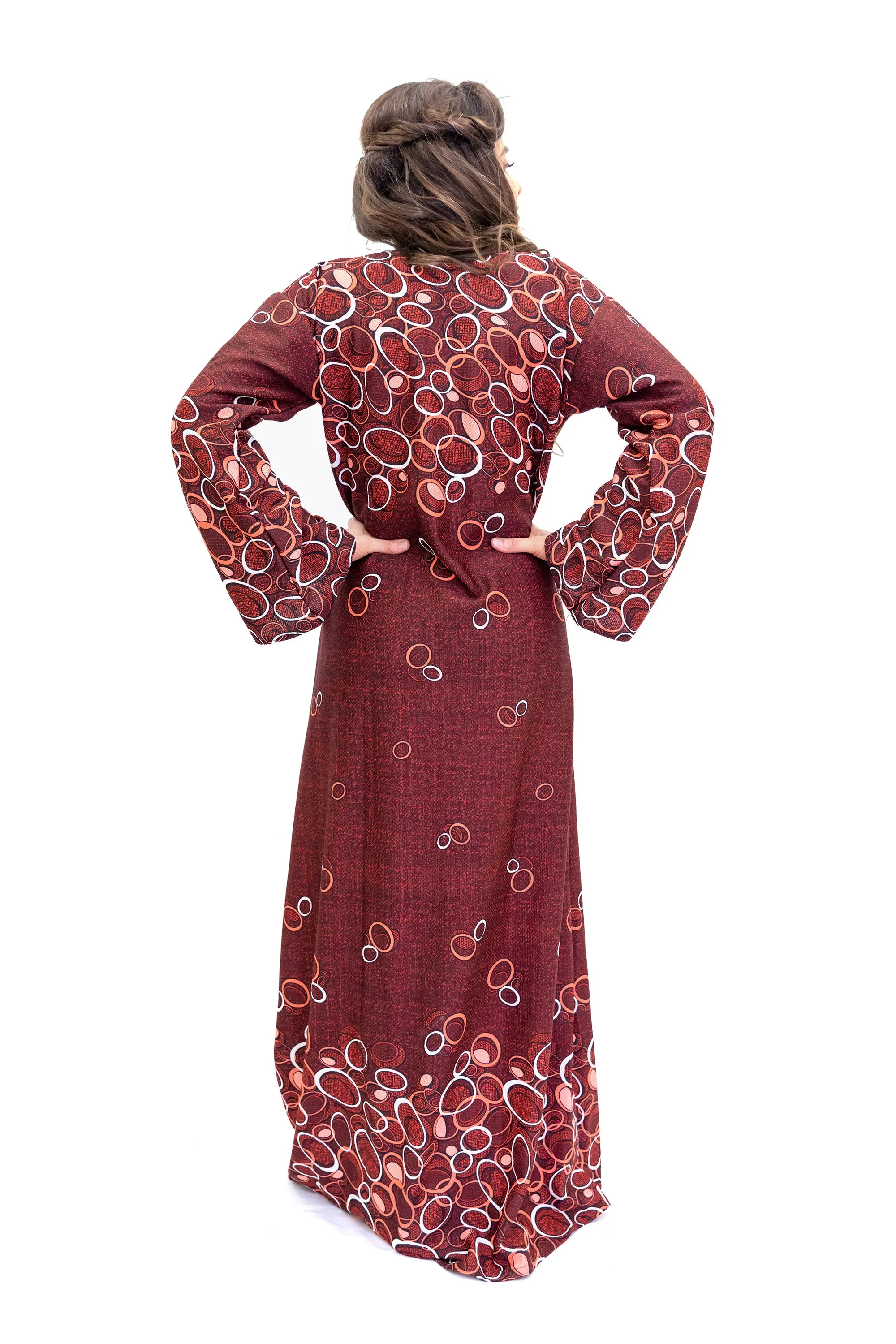 Maroon Long Sleeve Dress