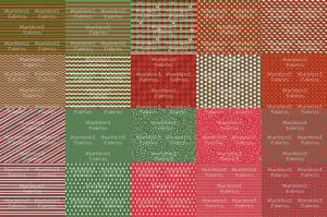 Mask Panel Set 6 Christmas Stripe - Woven