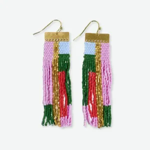 McKenzie Brass Bar Fringe Earrings