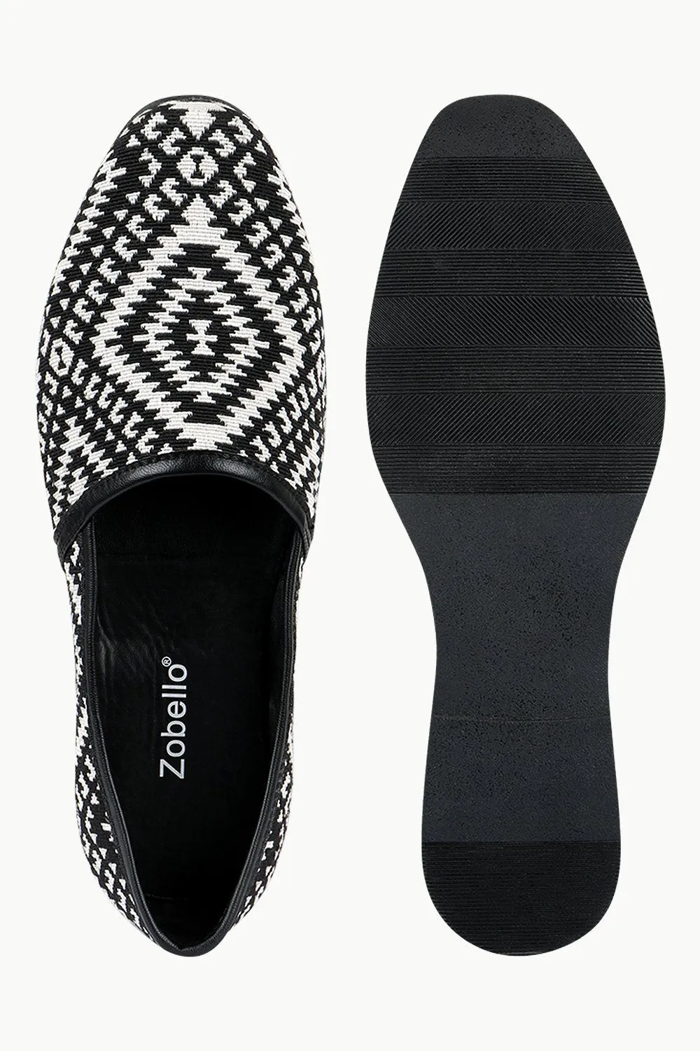 Men's Geometric Jacquard Slip-On Juttis
