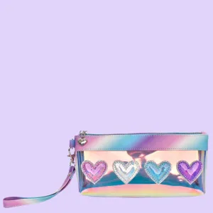 Metallic Hearts Wristlet