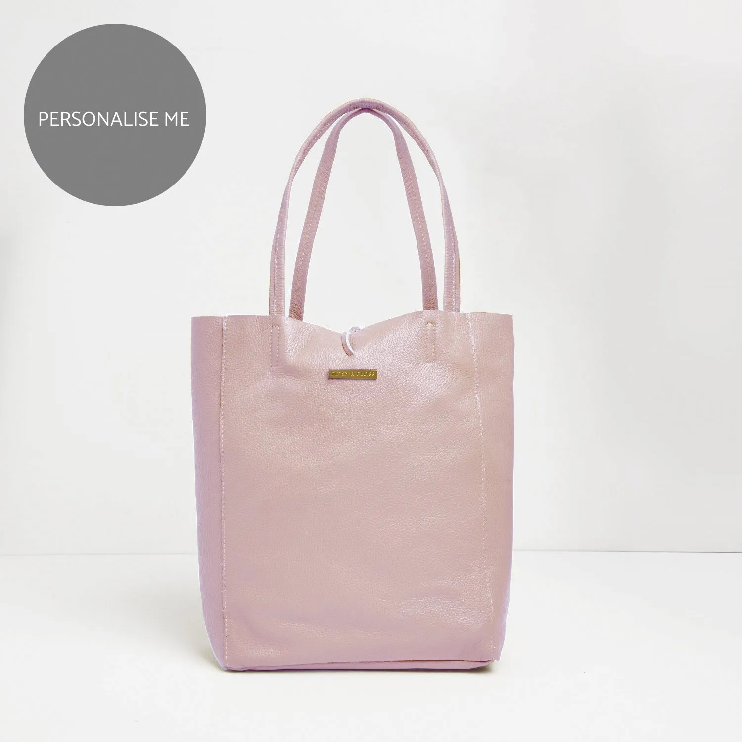 Milan Soft Leather Tote Bag in Blush Pink