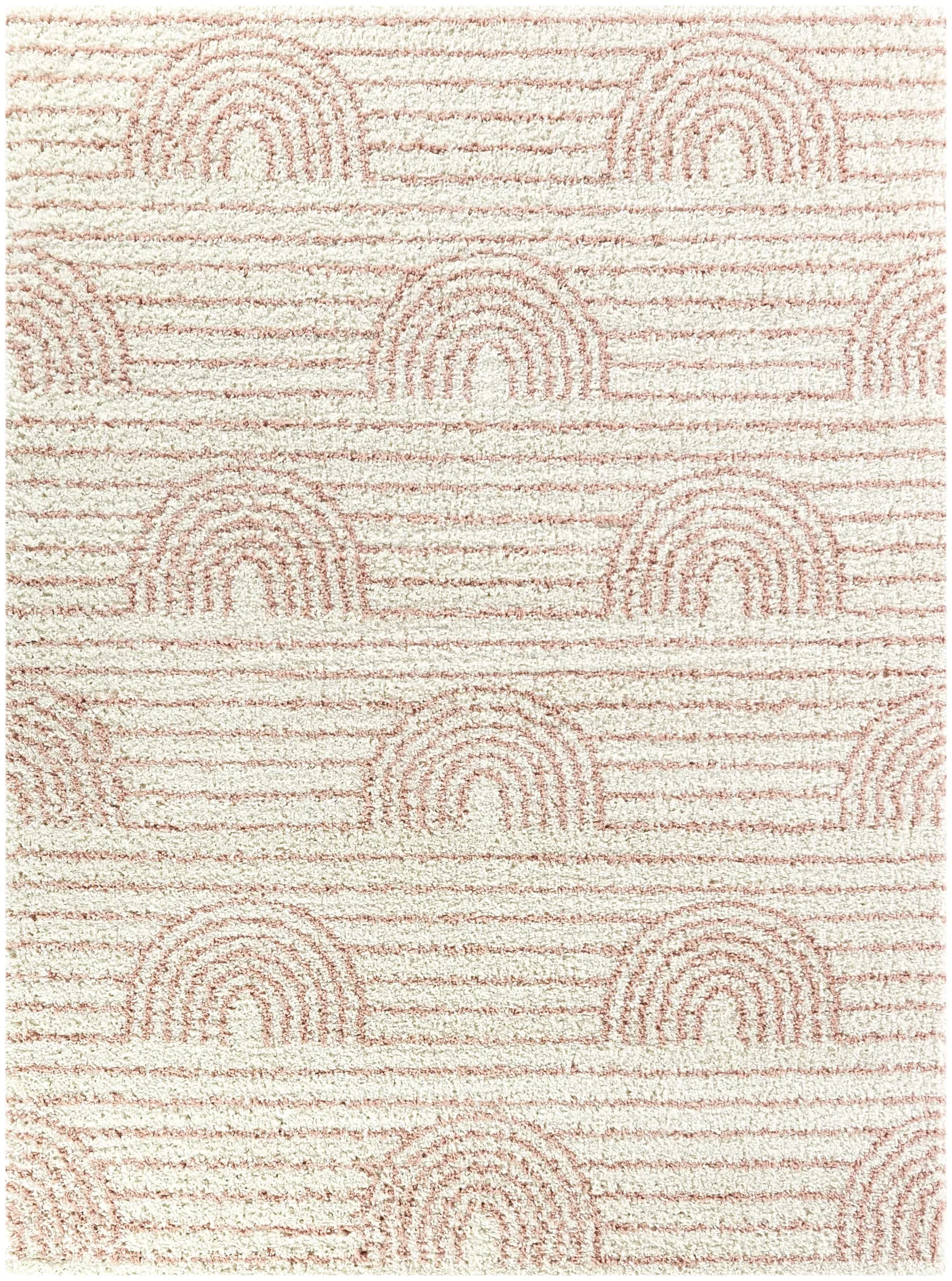Mod-Tod Hailey Kids Rainbow Print Shag Berber Area Rug