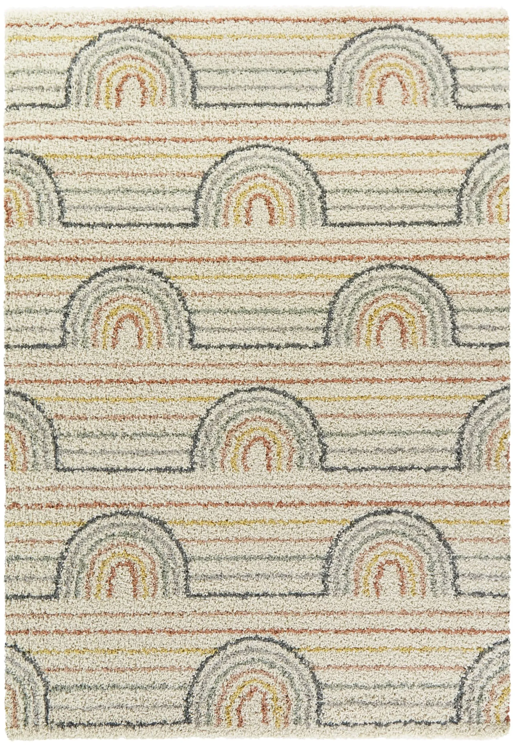 Mod-Tod Hailey Kids Rainbow Print Shag Berber Area Rug
