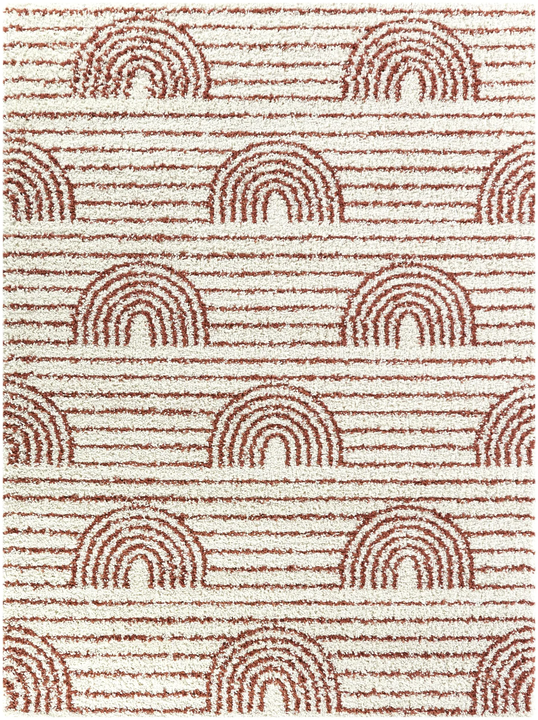 Mod-Tod Hailey Kids Rainbow Print Shag Berber Area Rug