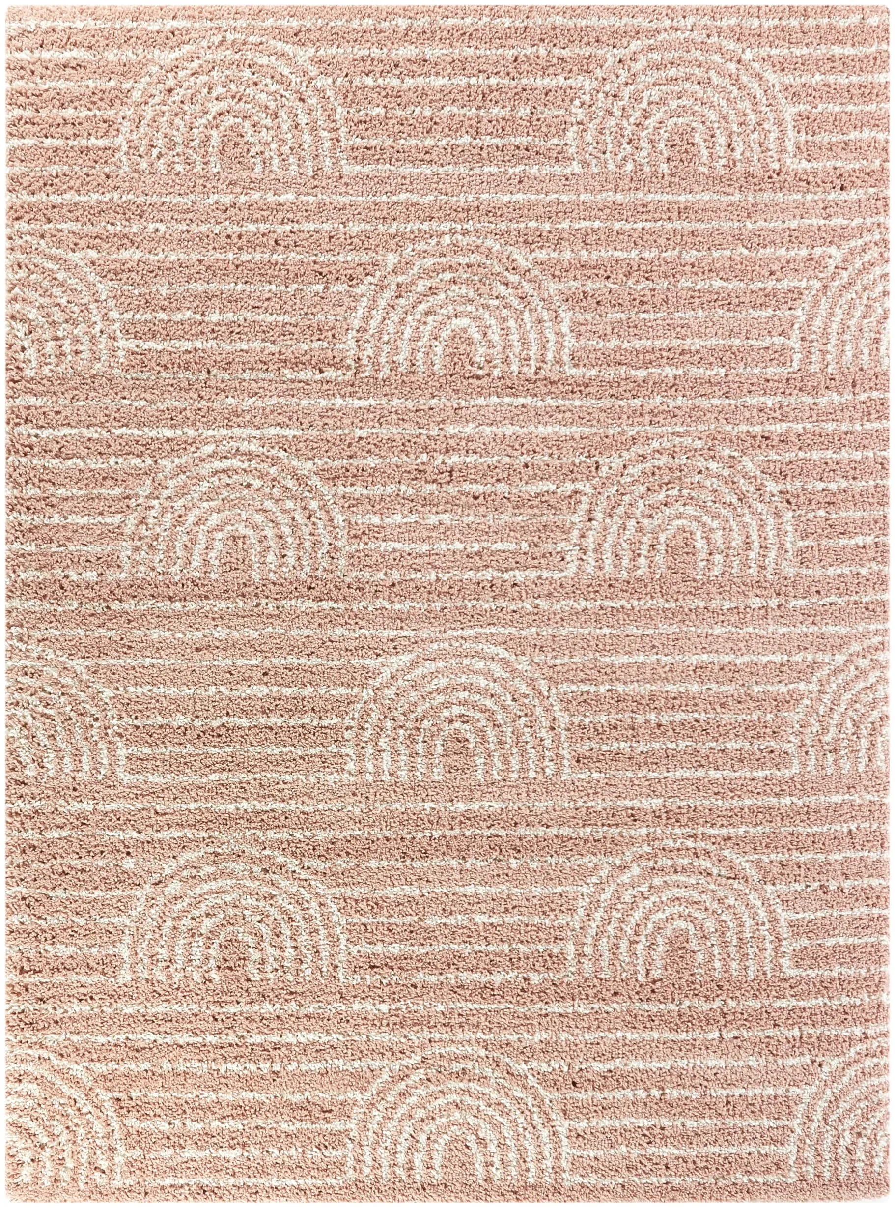 Mod-Tod Hailey Kids Rainbow Print Shag Berber Area Rug