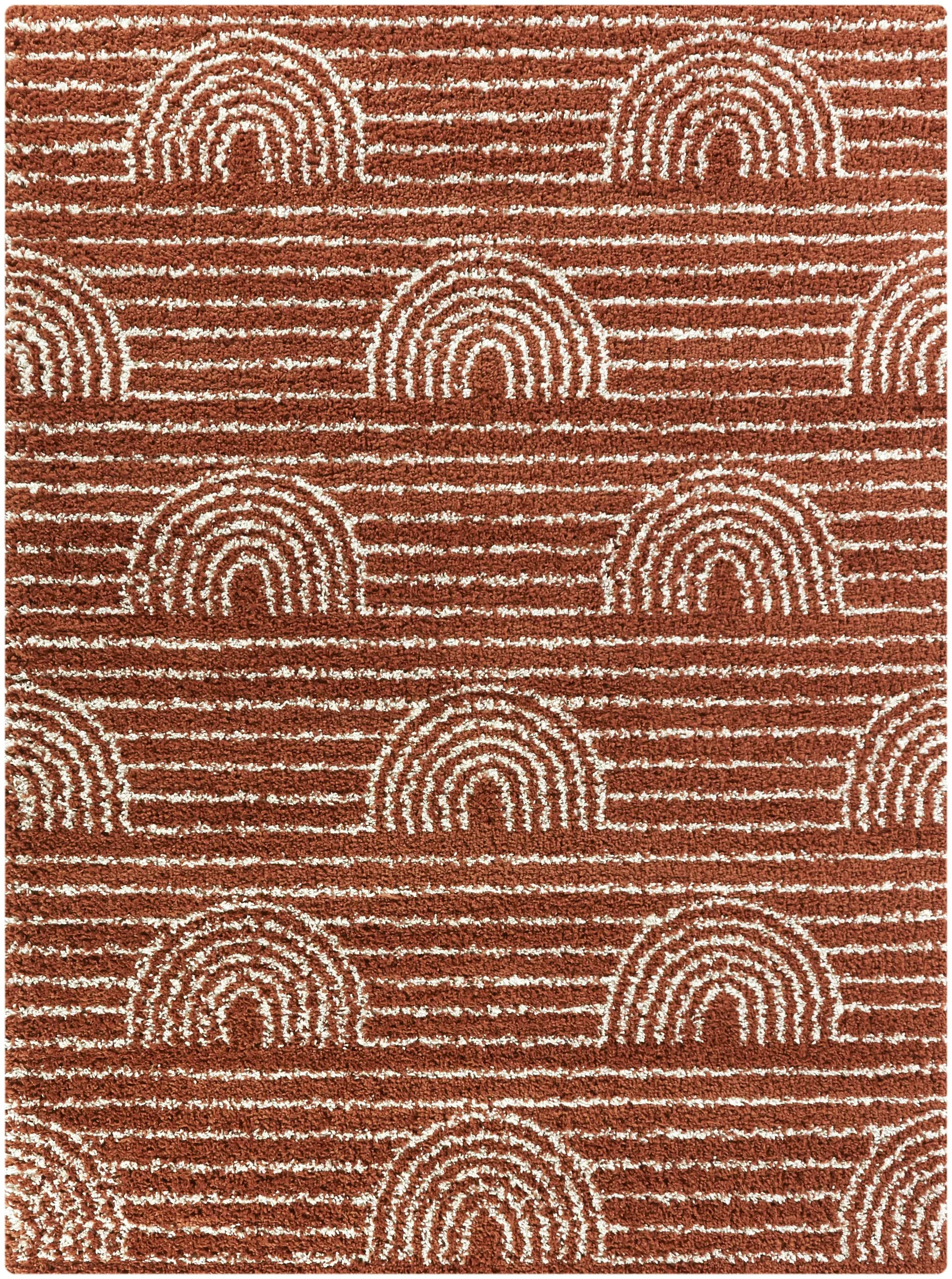 Mod-Tod Hailey Kids Rainbow Print Shag Berber Area Rug