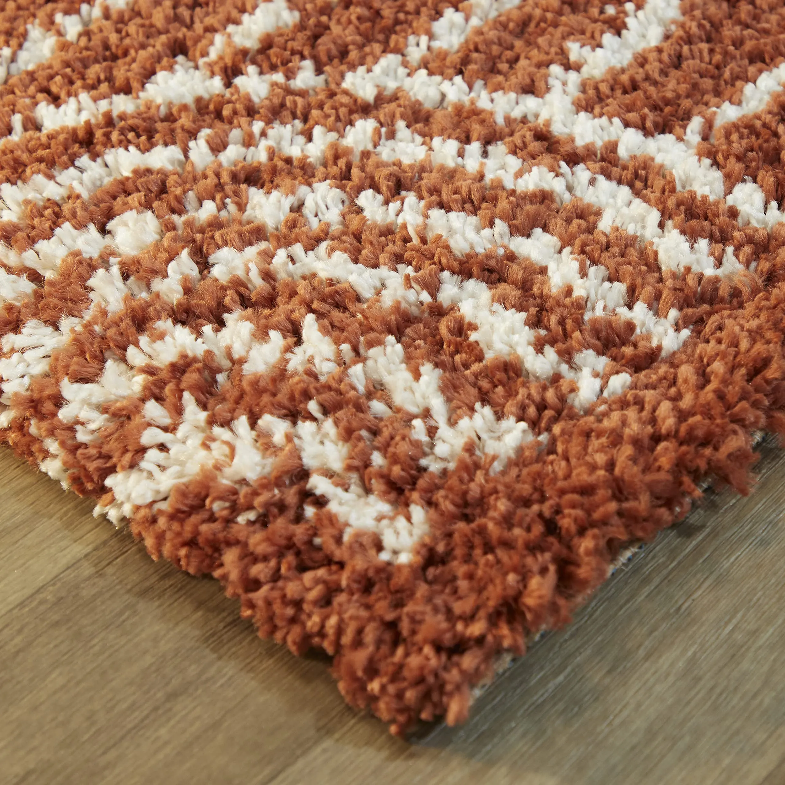 Mod-Tod Hailey Kids Rainbow Print Shag Berber Area Rug