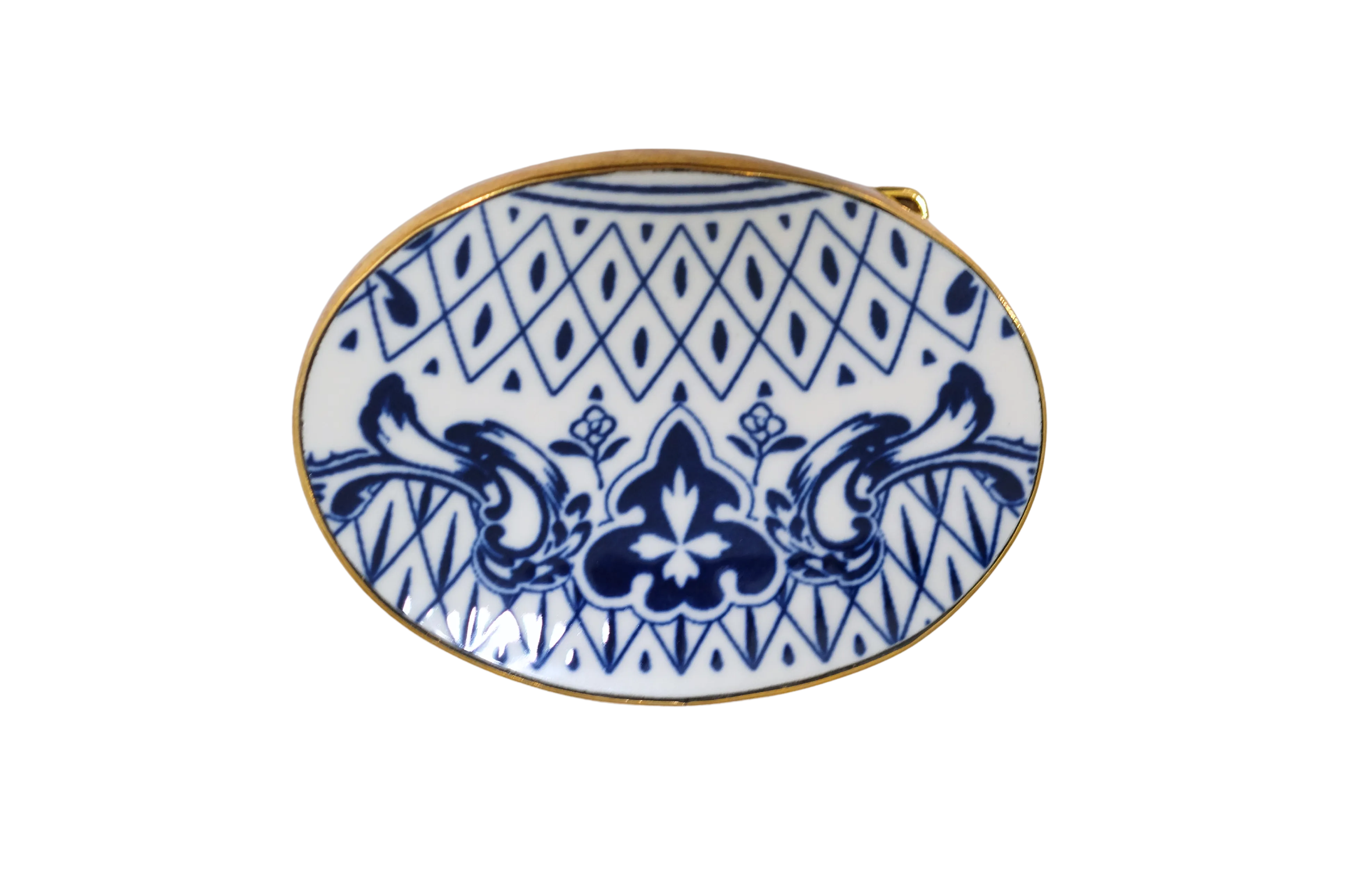 Modern Blue Willow Belt Buckle