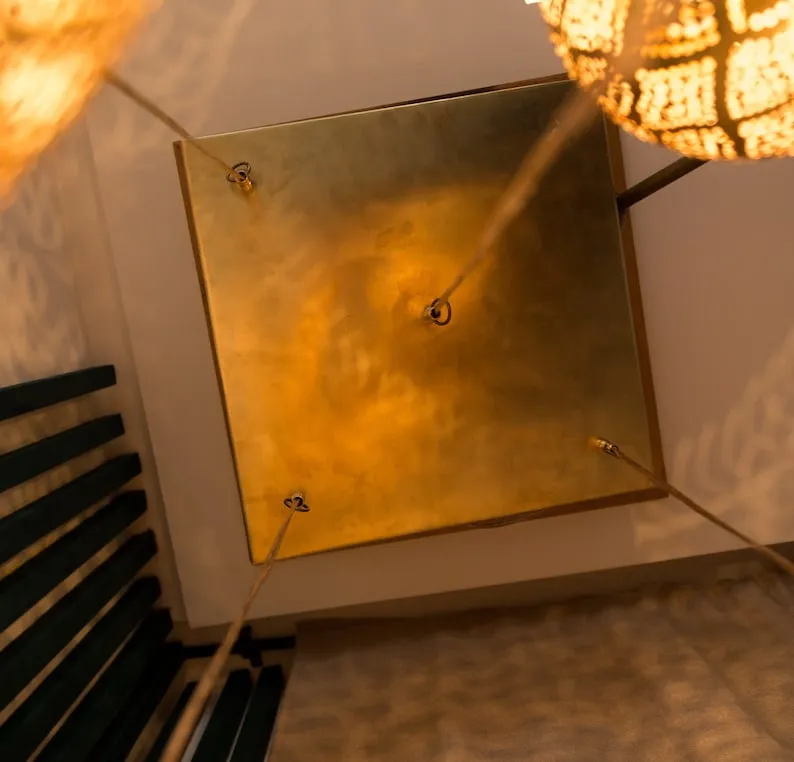 Modern Lotus Leaf Pendant Lamp - Elegant Brass Suspension Light