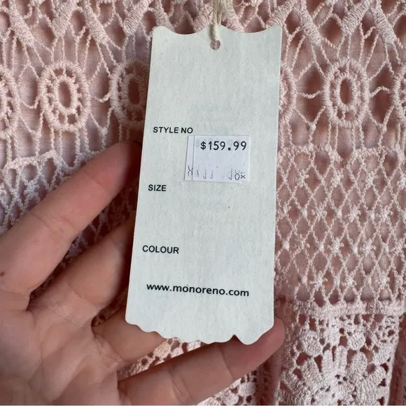 MONORENO BILTMORE TWO PIECE CROCHET &amp; LACE MAXI Light Pink feminine summer