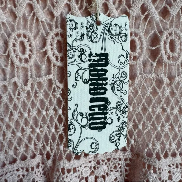 MONORENO BILTMORE TWO PIECE CROCHET &amp; LACE MAXI Light Pink feminine summer