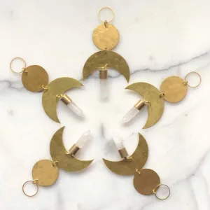 Moon Drop Ornament With Quartz Crystal