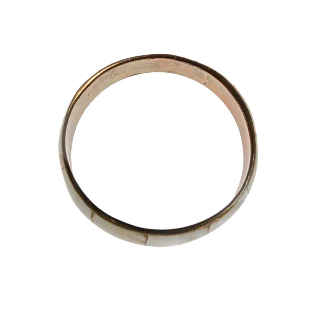 Mother of Pearl Brass Bangle Bracelet