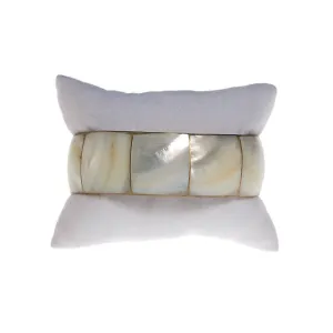Mother of Pearl Brass Bangle Bracelet