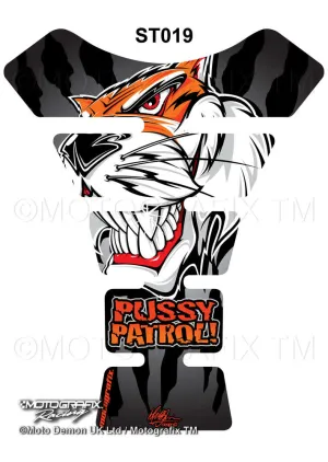 Motografix Pussy Patrol Universal Street Style 3D Gel Tank Pad Protector