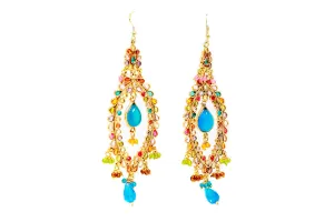 Multi Beaded Dangling Earings