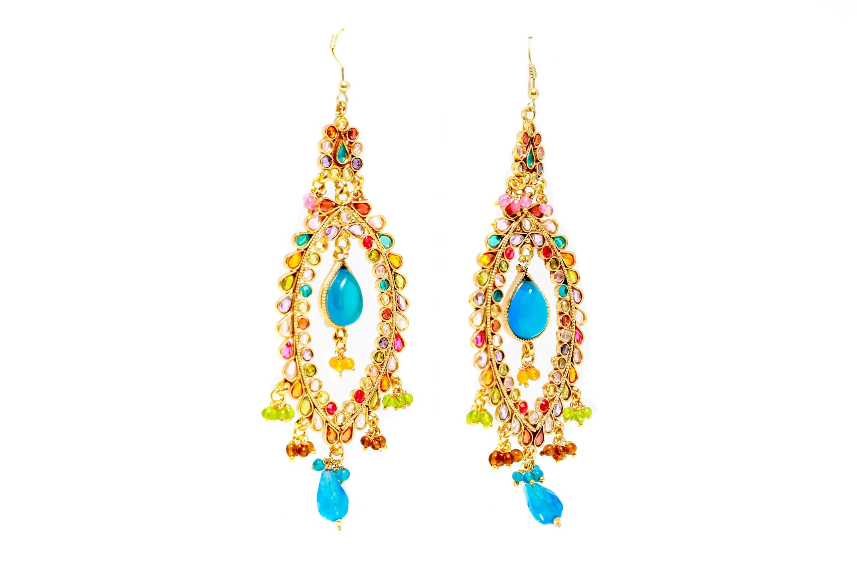 Multi Beaded Dangling Earings