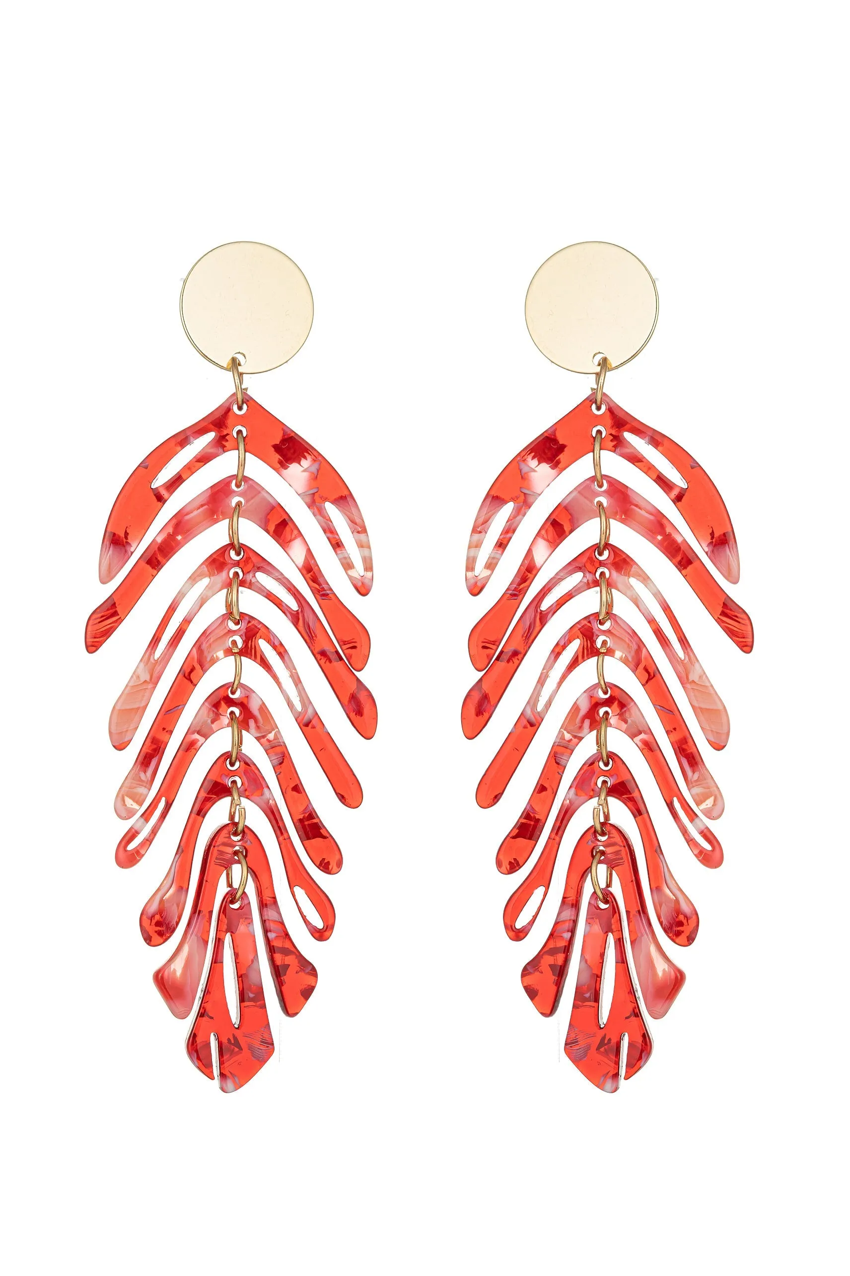 Multi-color Boho Monstera Leaf Earrings