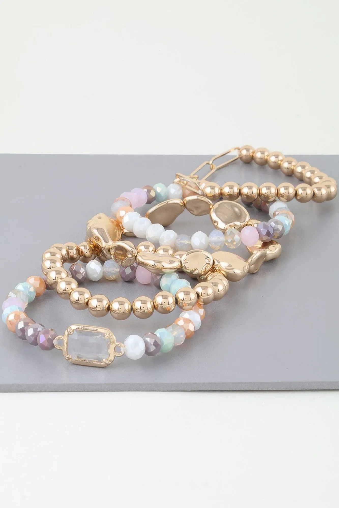 Multicolor Crystal Beaded Bracelet