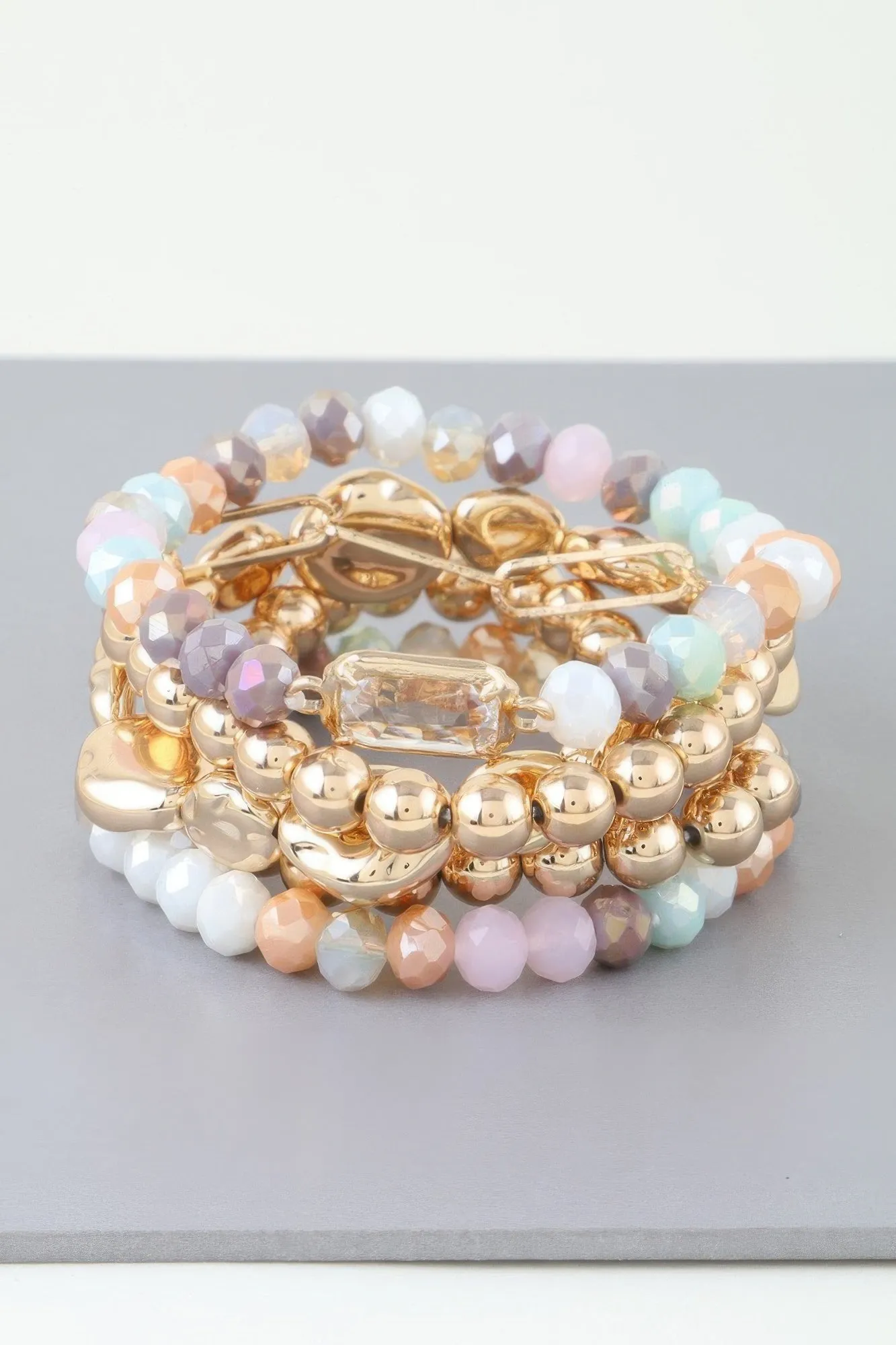 Multicolor Crystal Beaded Bracelet