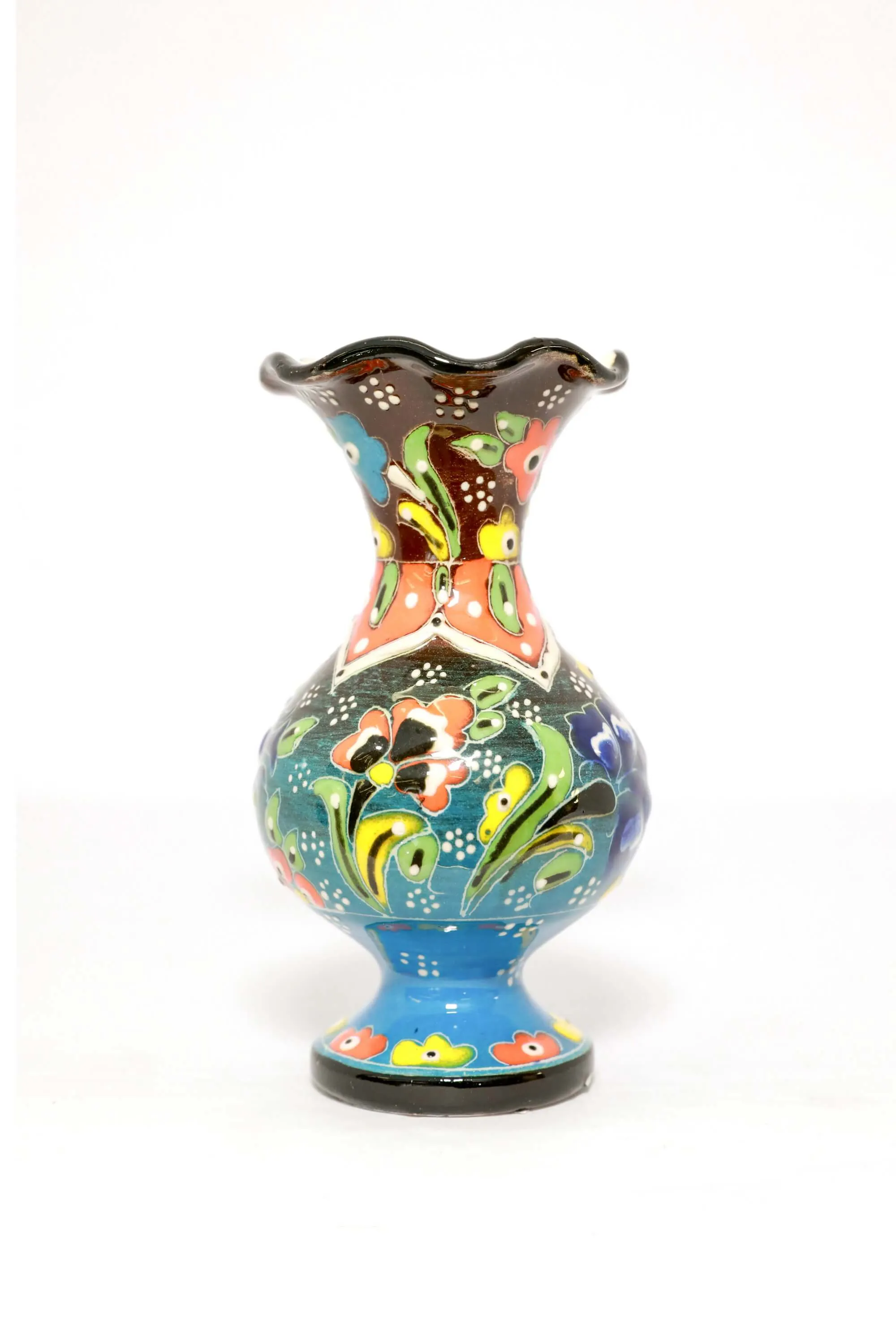 Multicolored Ceramic Turkish Hand Painted Vase