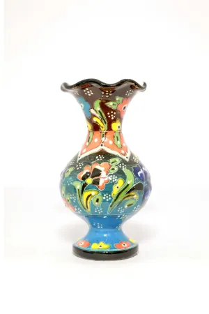 Multicolored Ceramic Turkish Hand Painted Vase