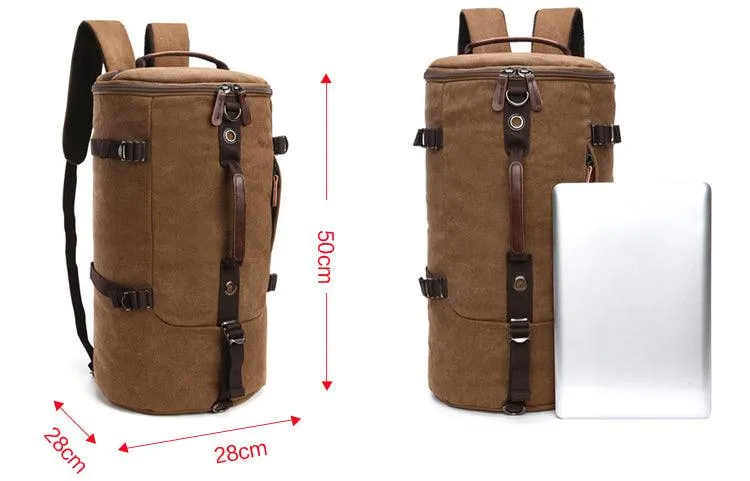 Multifunctional Outdoor Canvas Solid Back And Hand Travellers Grey Bags