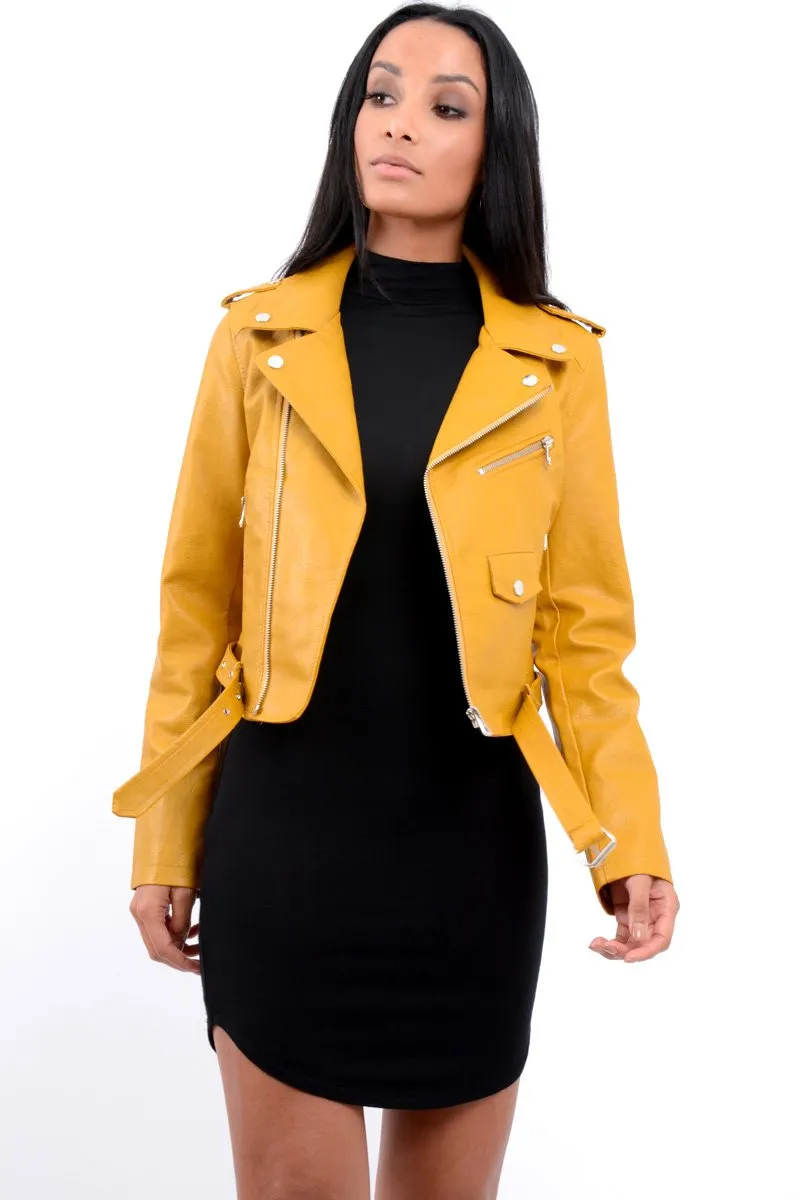 Mustard Biker Jacket - Hanna