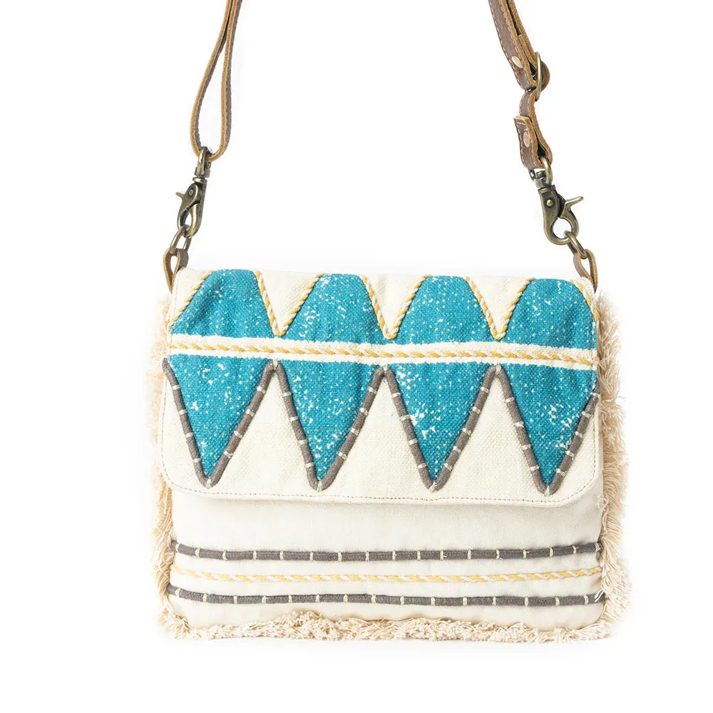 MYRA Teal Peaks Crossbody Bag
