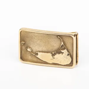 Nantucket Island Belt Buckle - Solid Brass