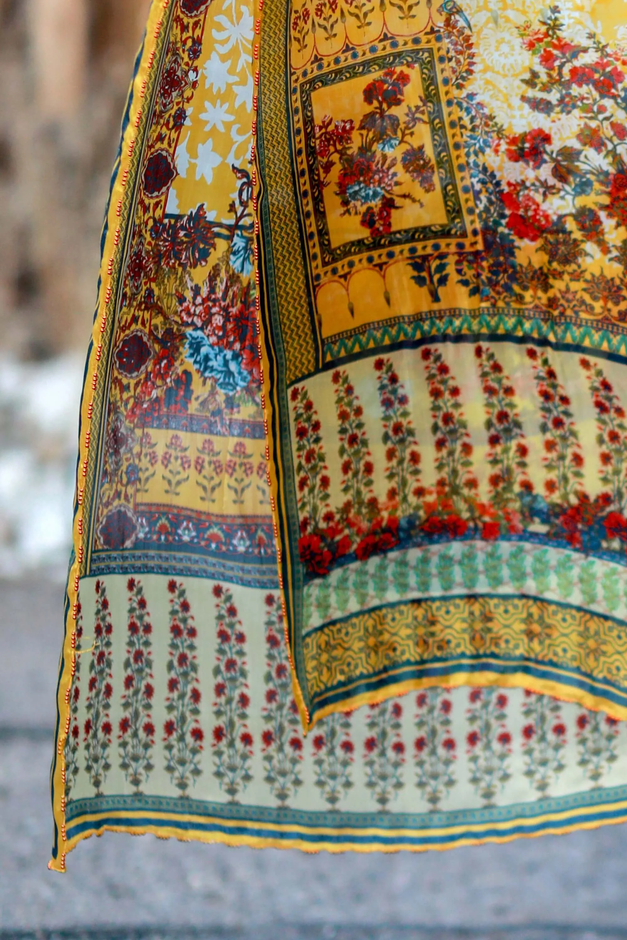 Navy Multicolored Mina Hasan Designer Lawn-Cotton