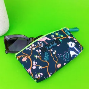 Navy Pandas and Tigers Sunglasses bag, glasses case. Navy Glasses Cases