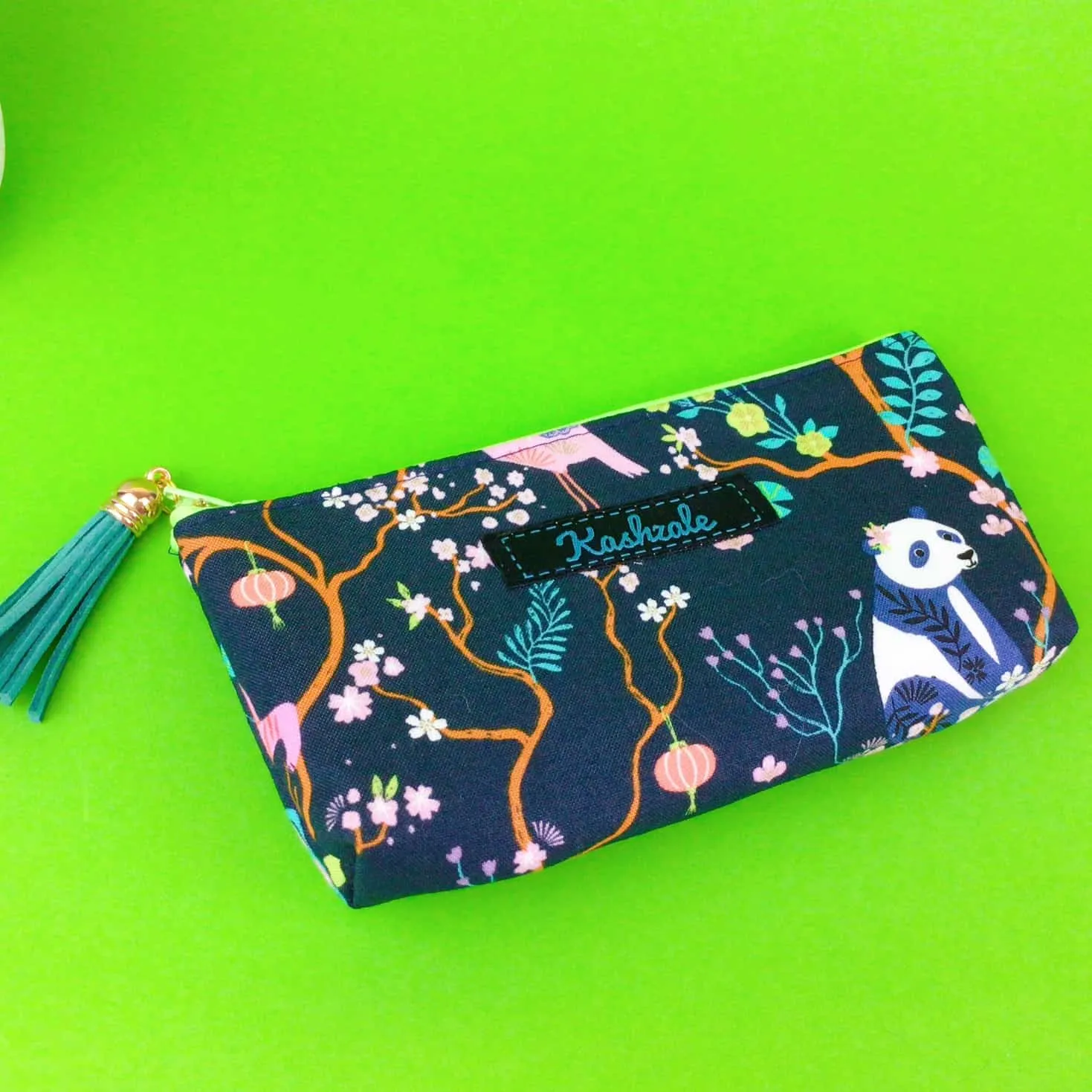 Navy Pandas and Tigers Sunglasses bag, glasses case. Navy Glasses Cases